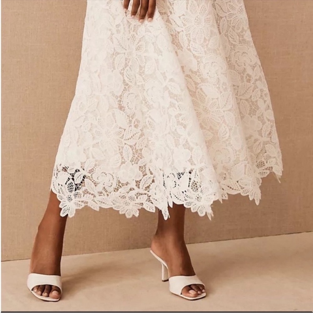 ANTHROPOLOGIE BHLDN Sachin & Babi Tate Midi Dress Floral Lace Strapless Size 2 - Picture 7 of 16